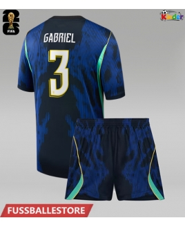 Günstige Brasilien Gabriel Magalhaes #3 Auswärts Trikotsatzt Kinder WM 2026 Kurzarm (+ Kurze Hosen)